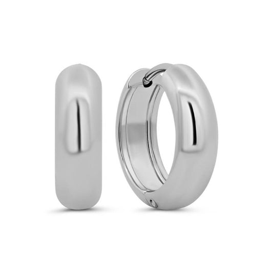 Zilverkleurige CO88 Collection oorbellen met een elegante, ronde vorm en glanzende afwerking.