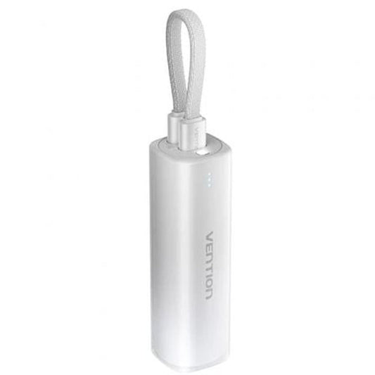 Vention Powerbank FHWM0 in wit, compact ontwerp met handige draaglus.