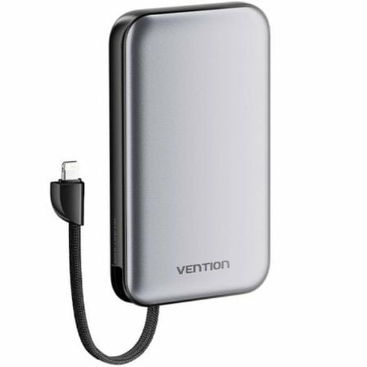 Vention Powerbank I12IA in zilver, compact en draagbaar met USB-C aansluiting.