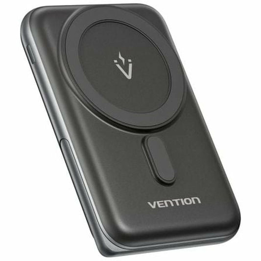 Vention Powerbank 10000 mAh in zwart, met USB-C poort en stijlvol ontwerp.
