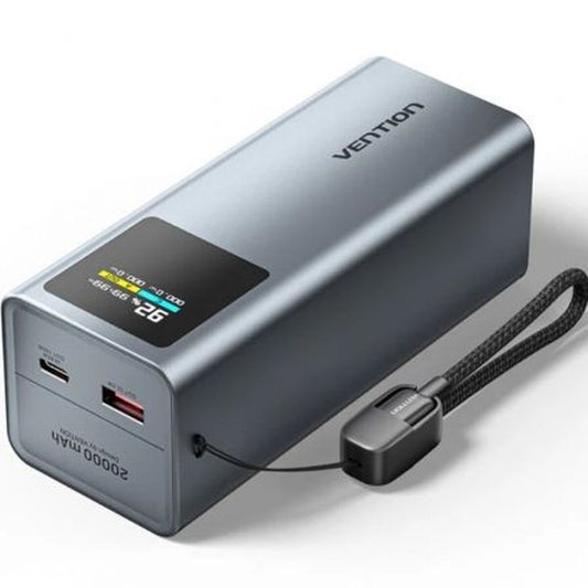 Vention FKCH0 powerbank in grijs met 100W vermogen en digitale display.