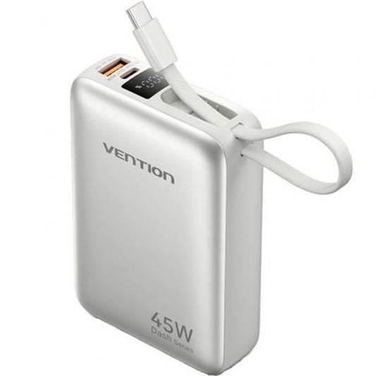 Beige Vention powerbank met compact ontwerp en meerdere aansluitingen.