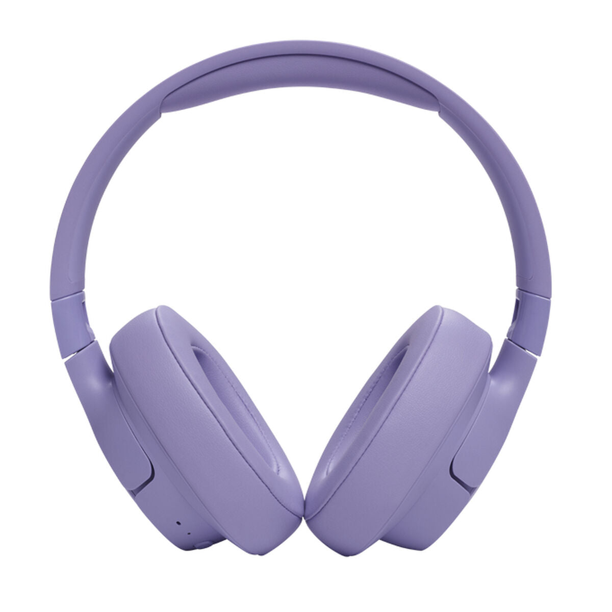 Zijaanzicht van de paarse JBL JBLT720BTPUR oordopjes met comfortabele oorkussens.