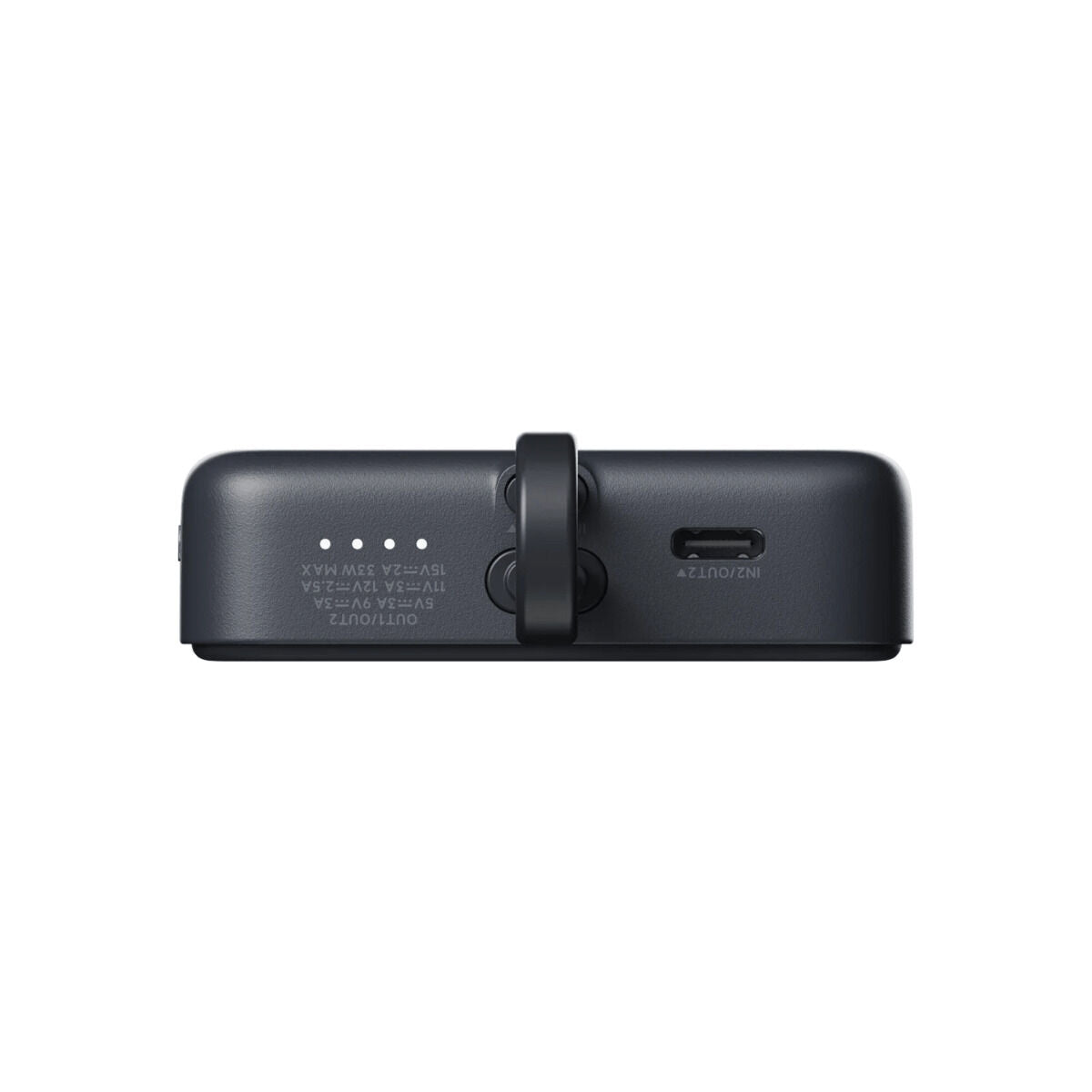 Zijaanzicht van de Xiaomi Powerbank 10000 mAh met USB-C poort en laadindicator.