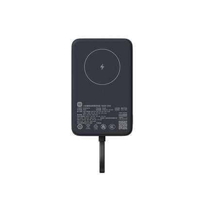 Detail van de achterzijde van de Xiaomi Powerbank 10000 mAh met magnetische oplader.