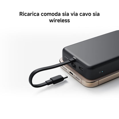 Detail van de Xiaomi Powerbank 10000 mAh met USB-C aansluiting en draadloos opladen.