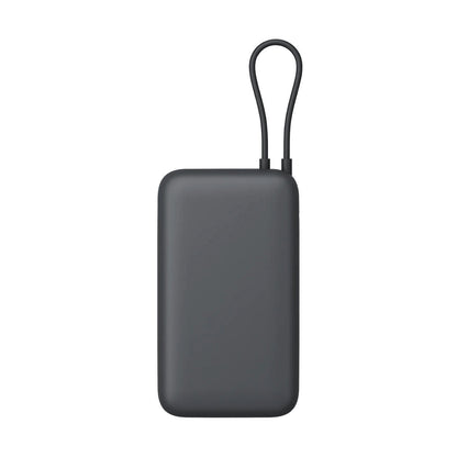 Zijaanzicht van de Xiaomi Powerbank 20000 mAh in zwart met handvat.
