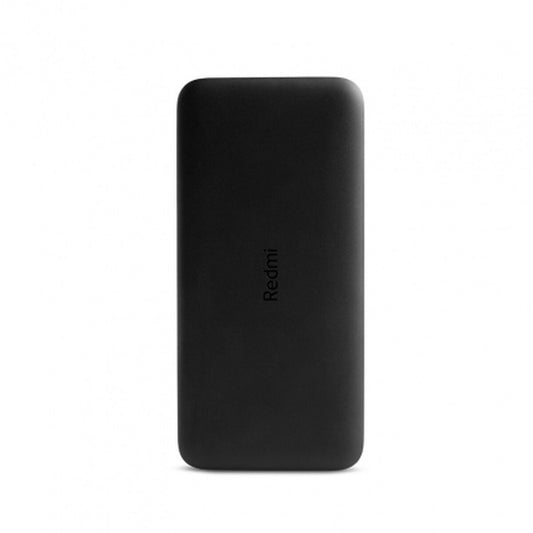Zwarte Xiaomi Redmi powerbank van 20000 mAh met een strak, minimalistisch ontwerp.