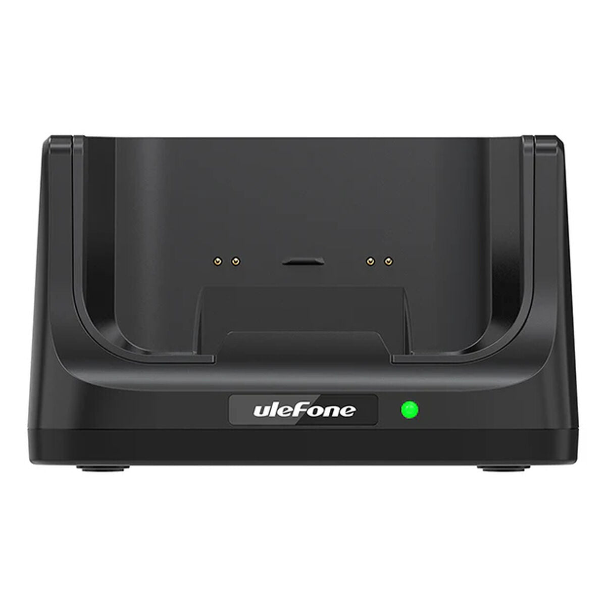 Ulefone Dock laadstation in zwart, gebruiksvriendelijk ontwerp met oplaadindicator.