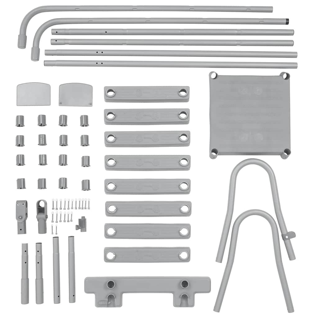 Detail van de onderdelen en bevestigingen voor de Bestway Flowclear zwembadladder.