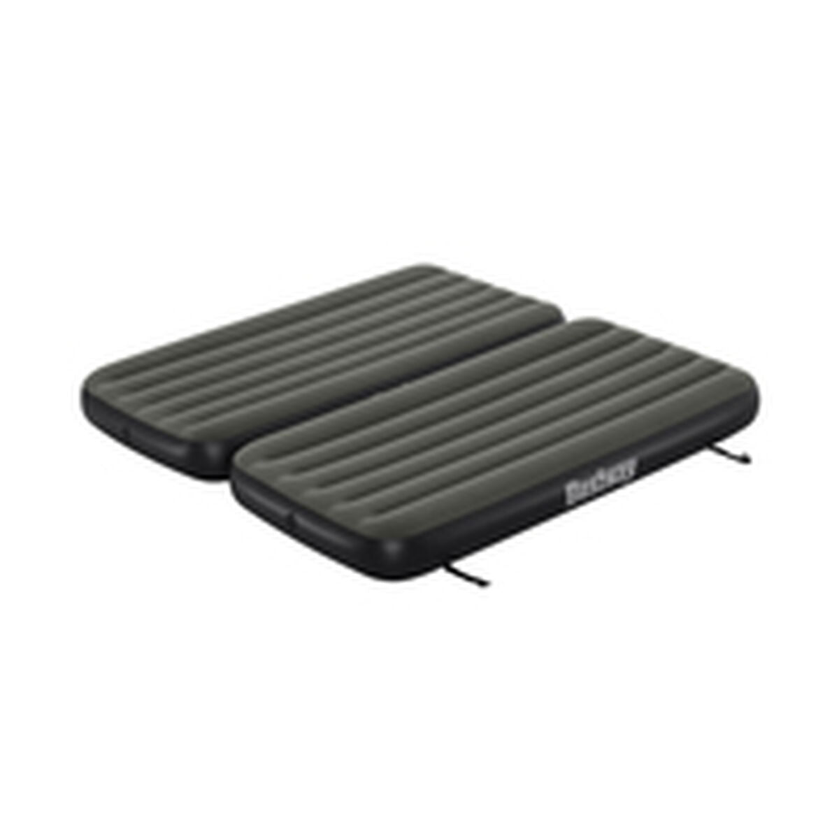 Detail van het Bestway 3 in 1 opblaasbare matras in zwart en grijs, zijaanzicht.