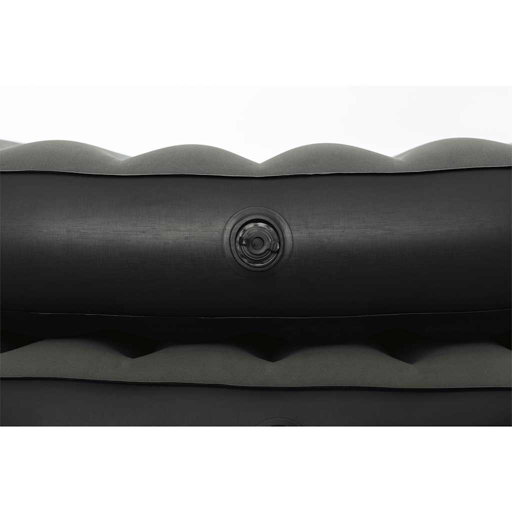 Detail van het ventiel van het Bestway 3-in-1 luchtbed in zwart en grijs.