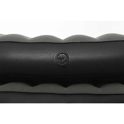 Detail van het ventiel van het Bestway 3-in-1 luchtbed in zwart en grijs.
