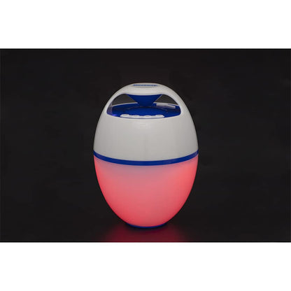 Detail van de Bestway Bluetooth luidspreker met kleurrijke LED-verlichting in een ronde vorm.