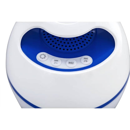 Close-up van de bedieningselementen van de Bestway Bluetooth Luidspreker met LED-verlichting.