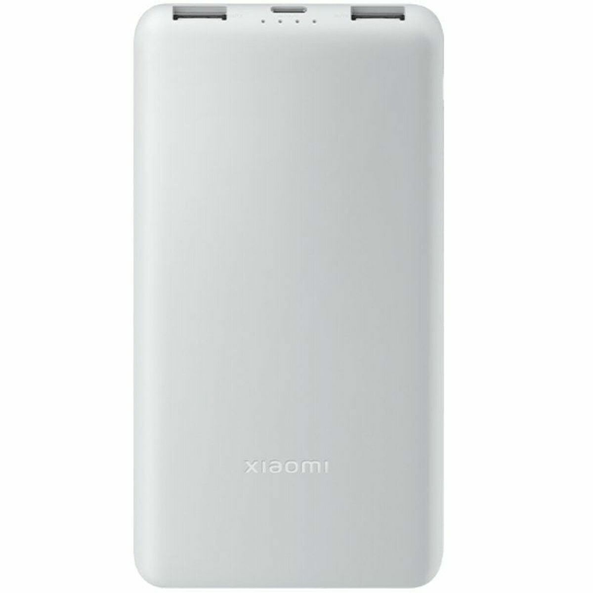 Wit zijaanzicht van de Xiaomi Powerbank 10000mAh met oplaadindicator.