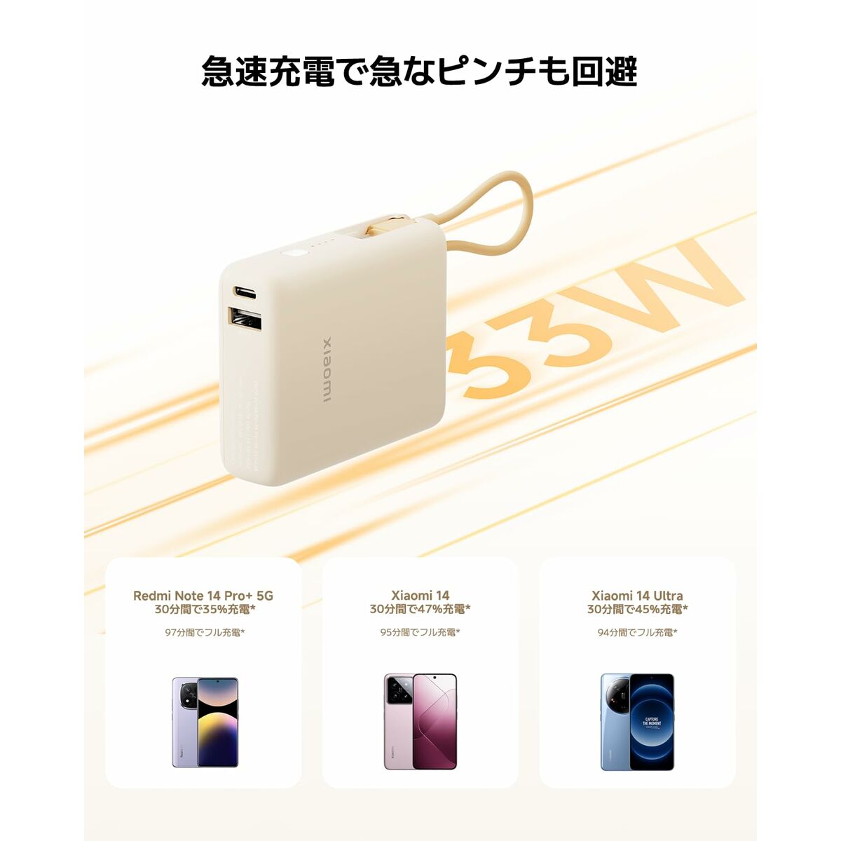 Zijaanzicht van de Xiaomi Powerbank 10000 mAh in blauw met USB-C en USB-A poorten.