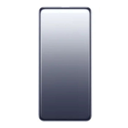 Zijaanzicht van de Xiaomi Powerbank 5000 mAh in blauw en grijs.