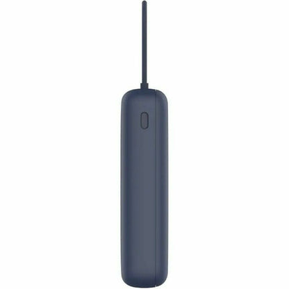 Zijaanzicht van de blauwe Xiaomi Powerbank 20000 mAh met een slank ontwerp.