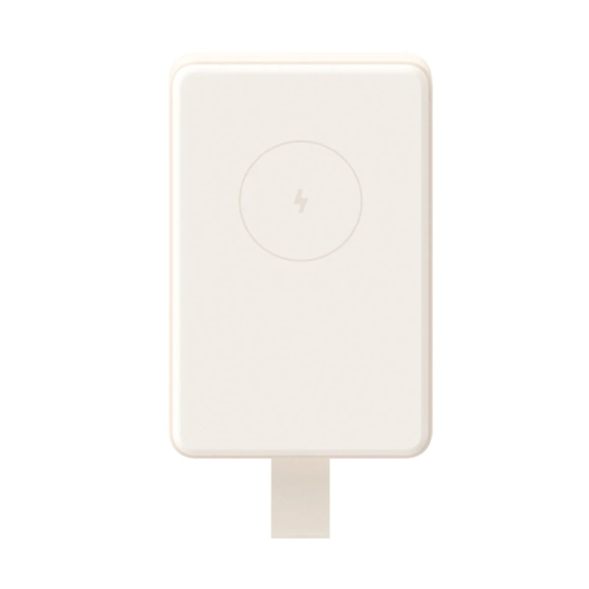 Detail van de Xiaomi Powerbank Bruin met een USB-C aansluiting en een compact ontwerp.