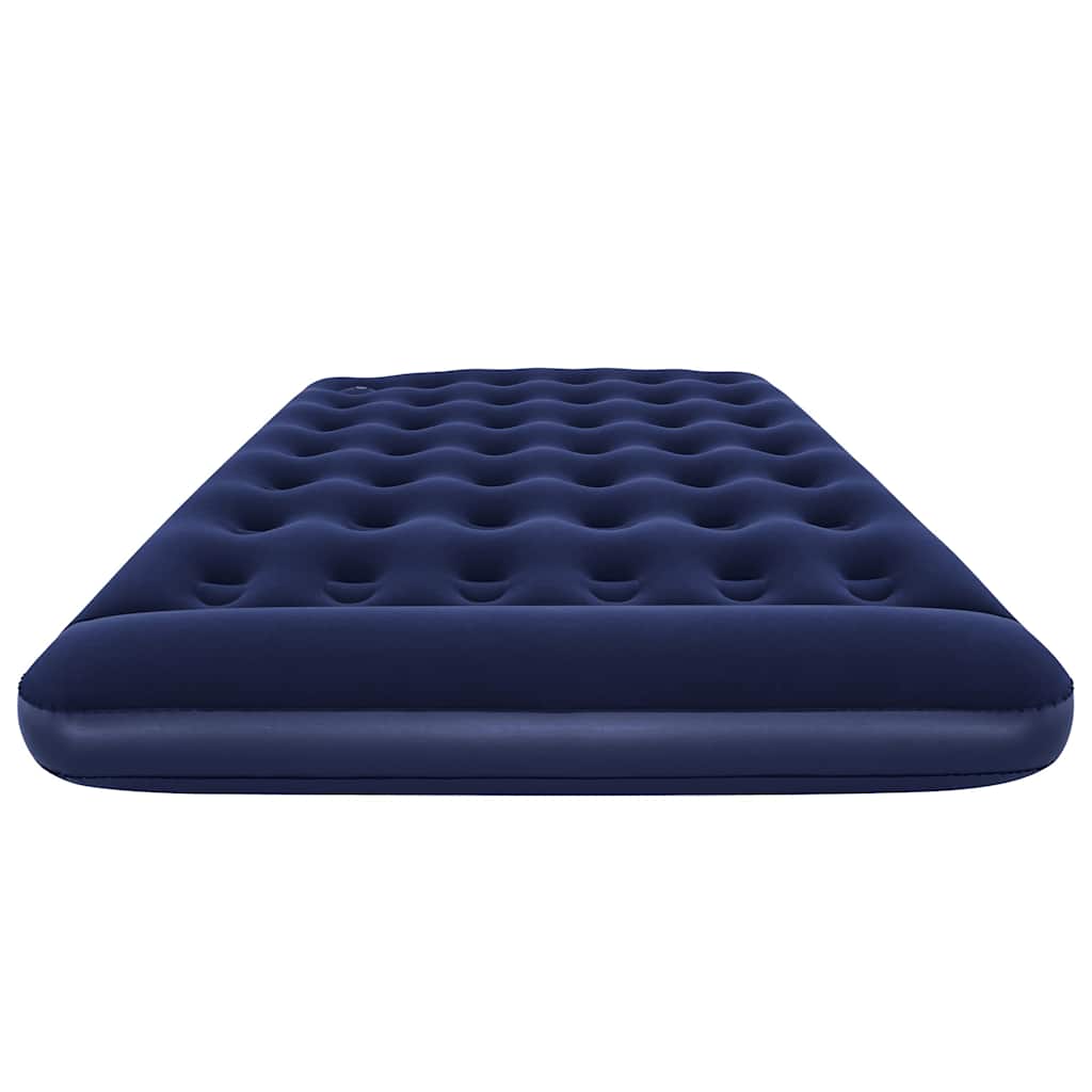 Detail van het Bestway luchtbed met ingebouwde voetpomp, zijaanzicht met ribbelstructuur.