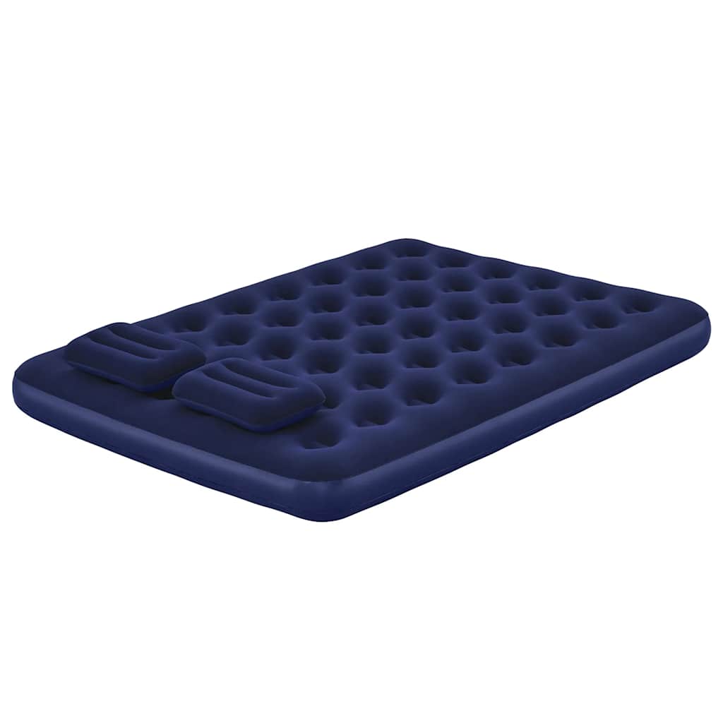 Detail van het Bestway luchtbed met twee kussens en een comfortabele, waterdichte bovenkant.