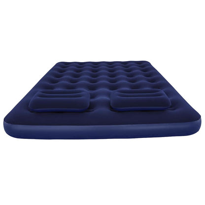 Detail van het Bestway luchtbed met kussens, zijaanzicht in donkerblauw.