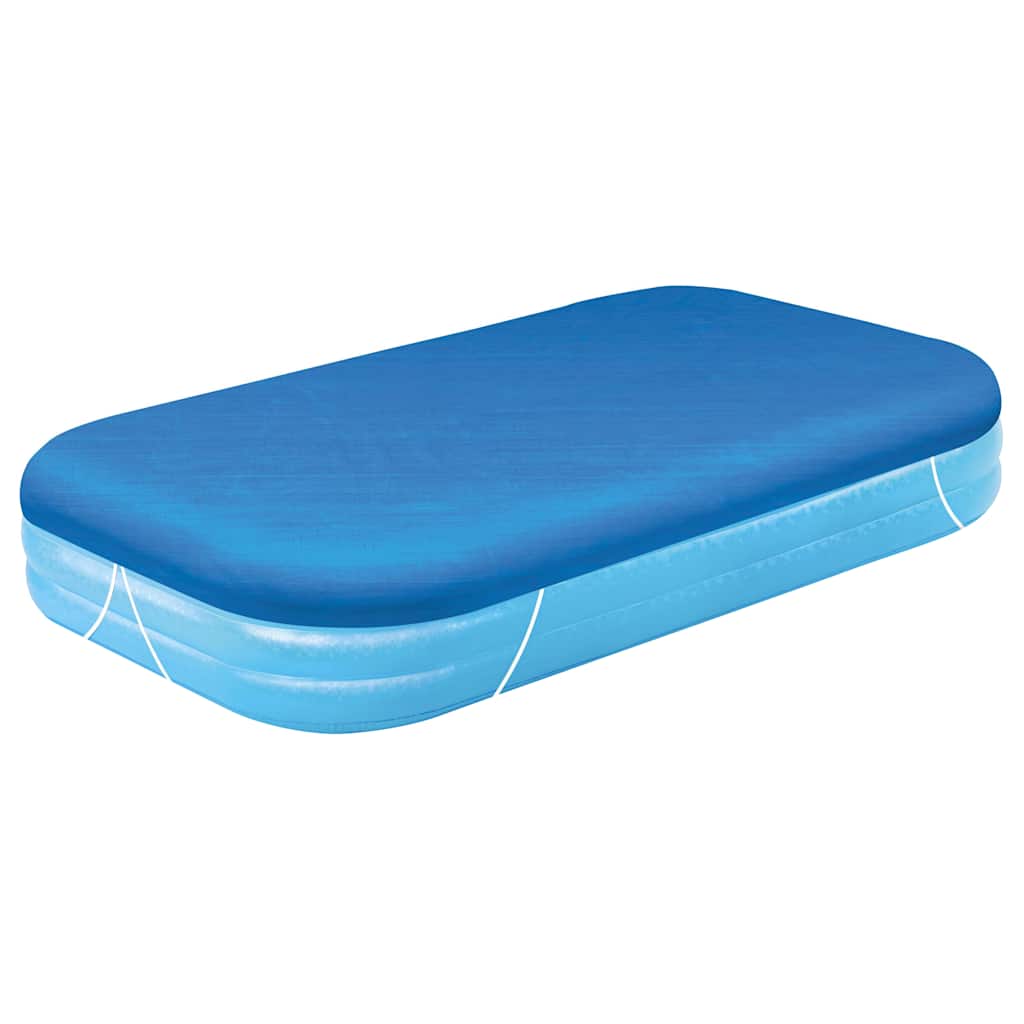 Detail van de Bestway Flowclear zwembadhoes in blauw, zijaanzicht met afgeronde hoeken.