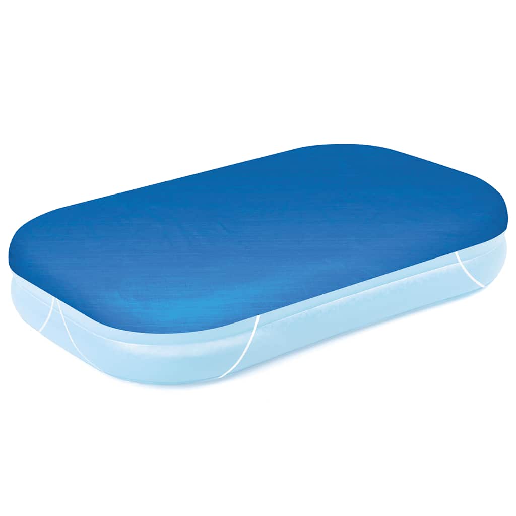 Detail van de Bestway Flowclear zwembadhoes in blauw, met afgeronde hoeken en waterafstotende afwerking.