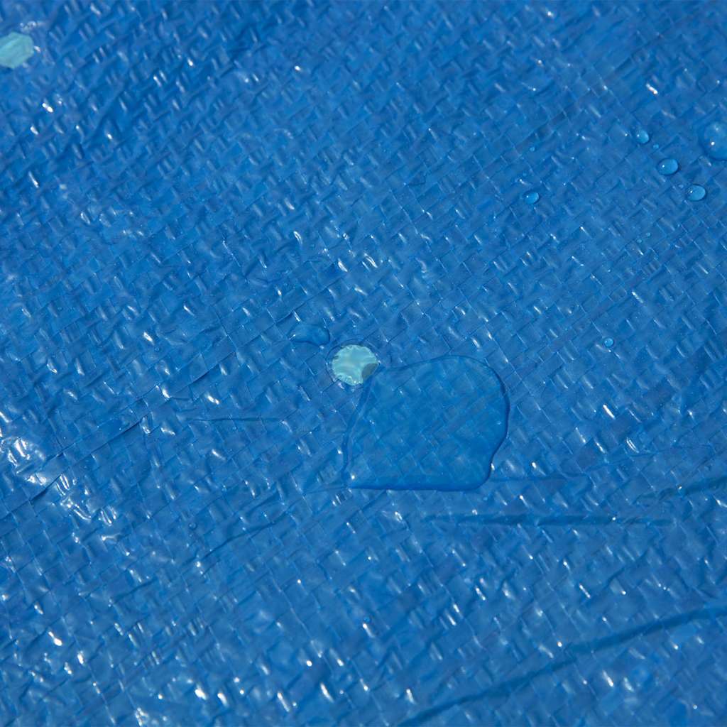 Detail van de waterafstotende laag van de Bestway Flowclear zwembadhoes in blauw.
