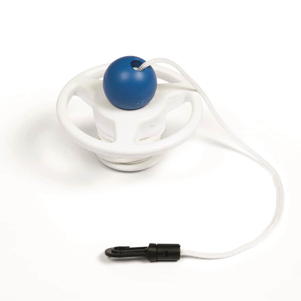 Detail van de blauwe drijver met bevestigingshaak van de Bestway Aquatronix zwembadrobot.