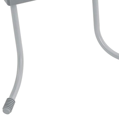 Detail van de roestbestendige metalen poten van de Bestway Flowclear zwembadladder.