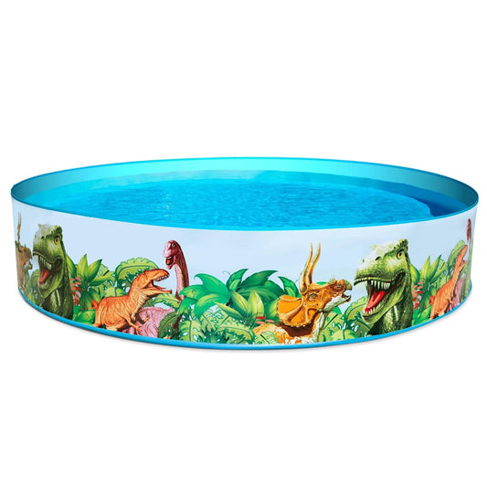 Bestway Dinosaur Fill'N Fun zwembad met kleurrijke dinosaurussen en helderblauwe rand.