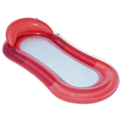 Rode Bestway Aqua Lounge zwembadlounger met hoofdsteun en mesh bodem.