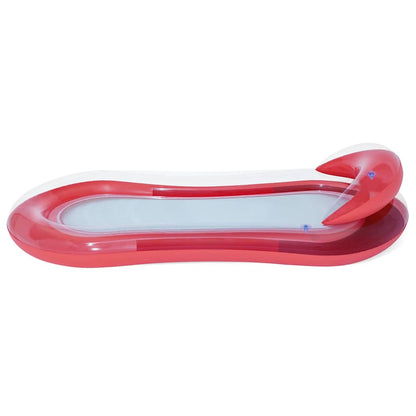 Detail van de Bestway Aqua Lounge zwembadlounger in rood met mesh bodem.