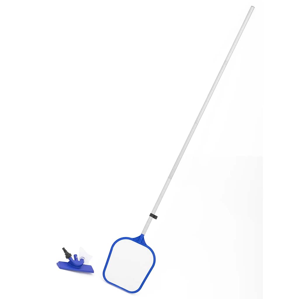 Detail van de blauwe skimmerkop van de Bestway Flowclear onderhoudsset voor zwembaden.