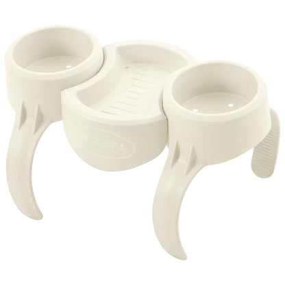Witte vidaXL Lay-Z-Spa bekerhouder met twee vakken voor glazen en flessen.