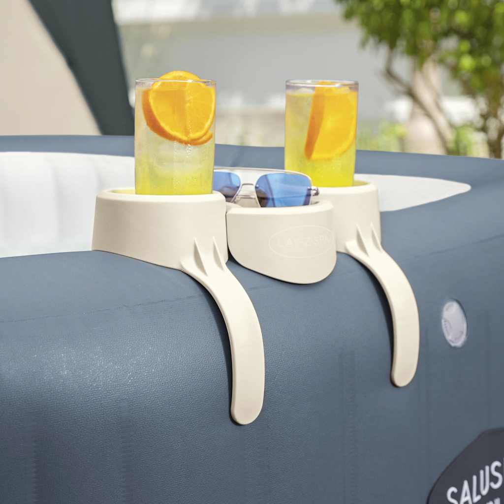 Bekerhouder vidaXL Lay-Z-Spa met twee glazen en een zonnebril, zijaanzicht.
