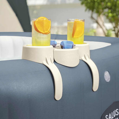 Bekerhouder vidaXL Lay-Z-Spa met twee glazen en een zonnebril, zijaanzicht.