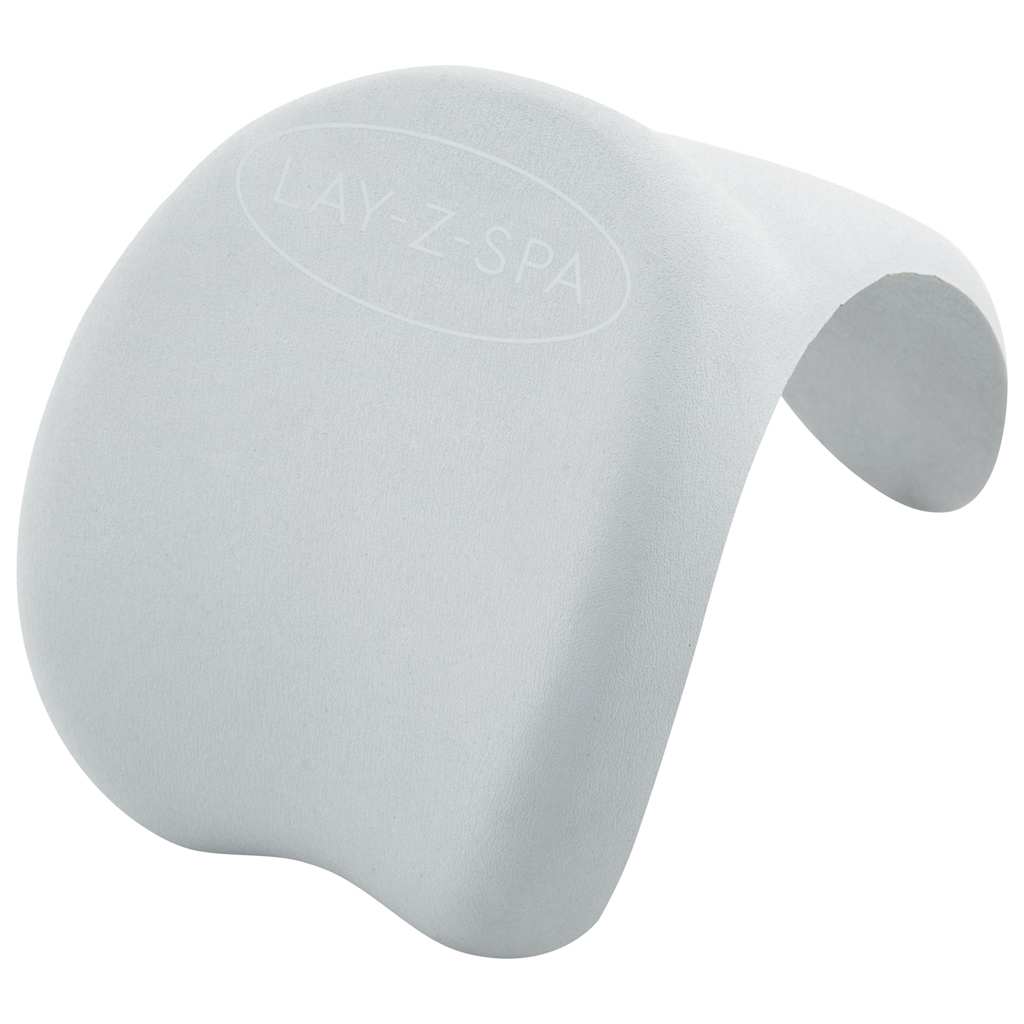Detail van het Bestway Lay-Z-Spa kussen in lichtgrijs, met ergonomische vorm voor hoofdsteun.