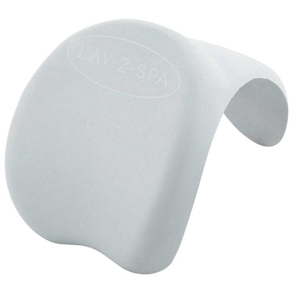 Detail van het Bestway Lay-Z-Spa kussen in lichtgrijs, met ergonomische vorm voor hoofdsteun.
