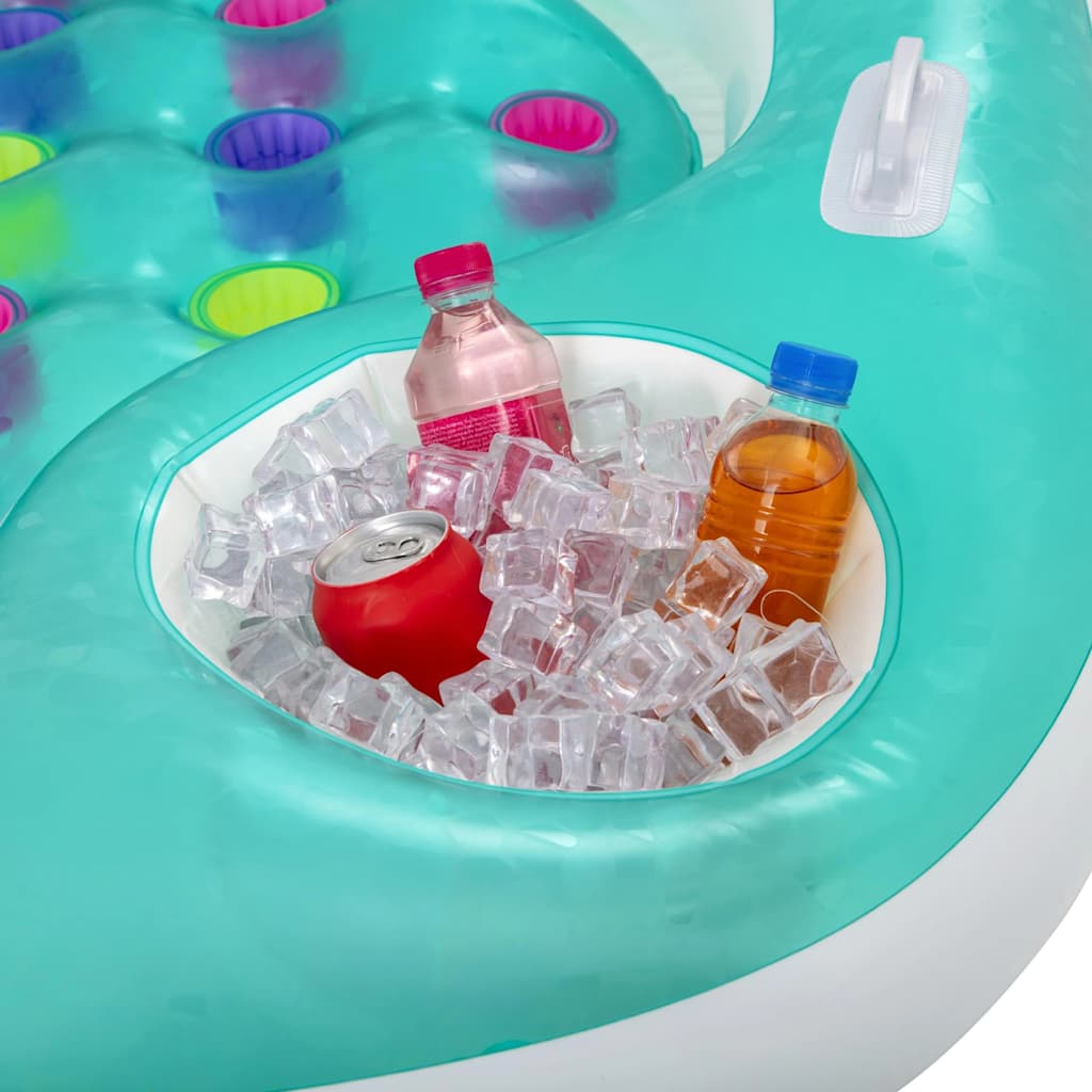 Detail van de ingebouwde houder voor drankjes en snacks in de Bestway Lounge Double Designer.