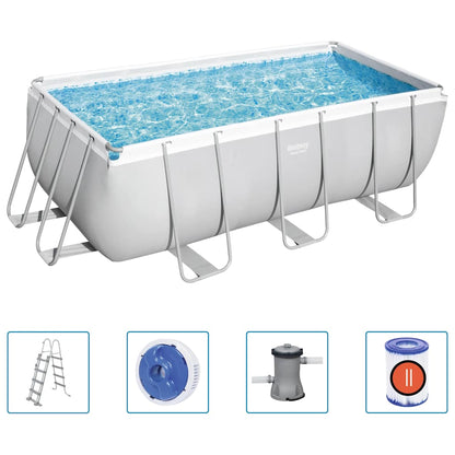 Bestway Zwembadset Power Steel rechthoekig 412x201x122 cm