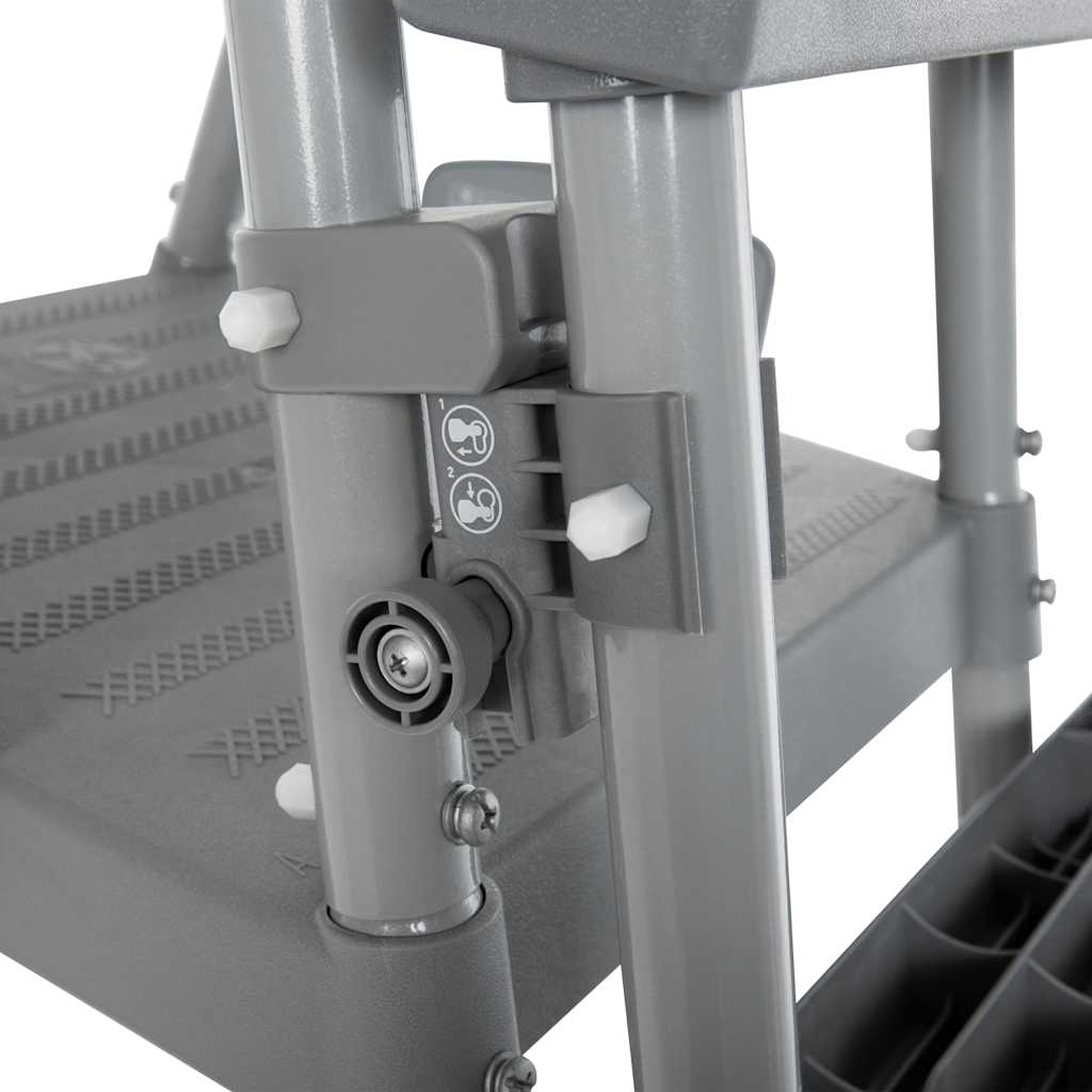 Detail van het metalen frame van de Bestway Power Steel zwembadset met bevestigingsmechanisme.