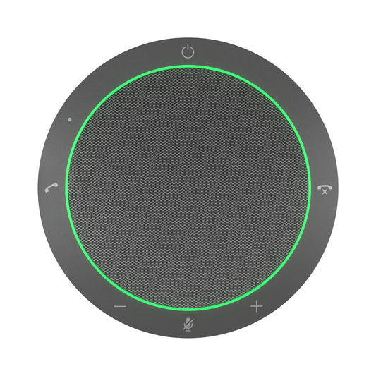 Jabra SPEAK2 40 Bluetooth-luidspreker in grijs met ruisonderdrukking, bovenaanzicht.