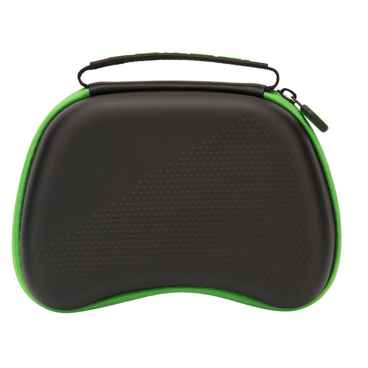 Zwarte beschermhoes met groene randen voor de FR-TEC Bluetooth luidspreker.