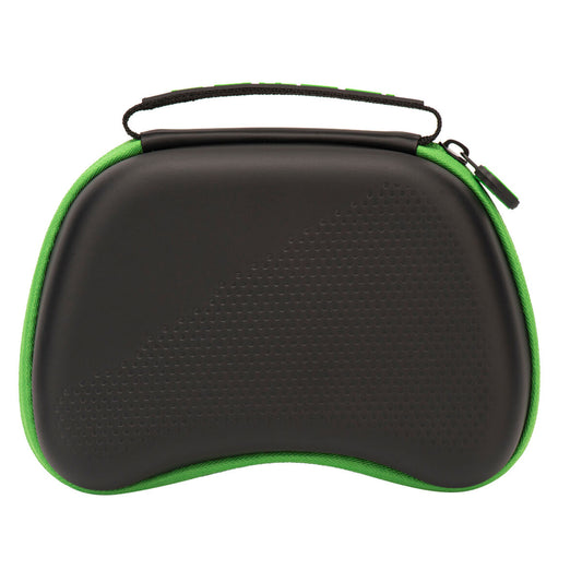 Zwarte beschermhoes met groene randen voor de FR-TEC Bluetooth luidspreker.