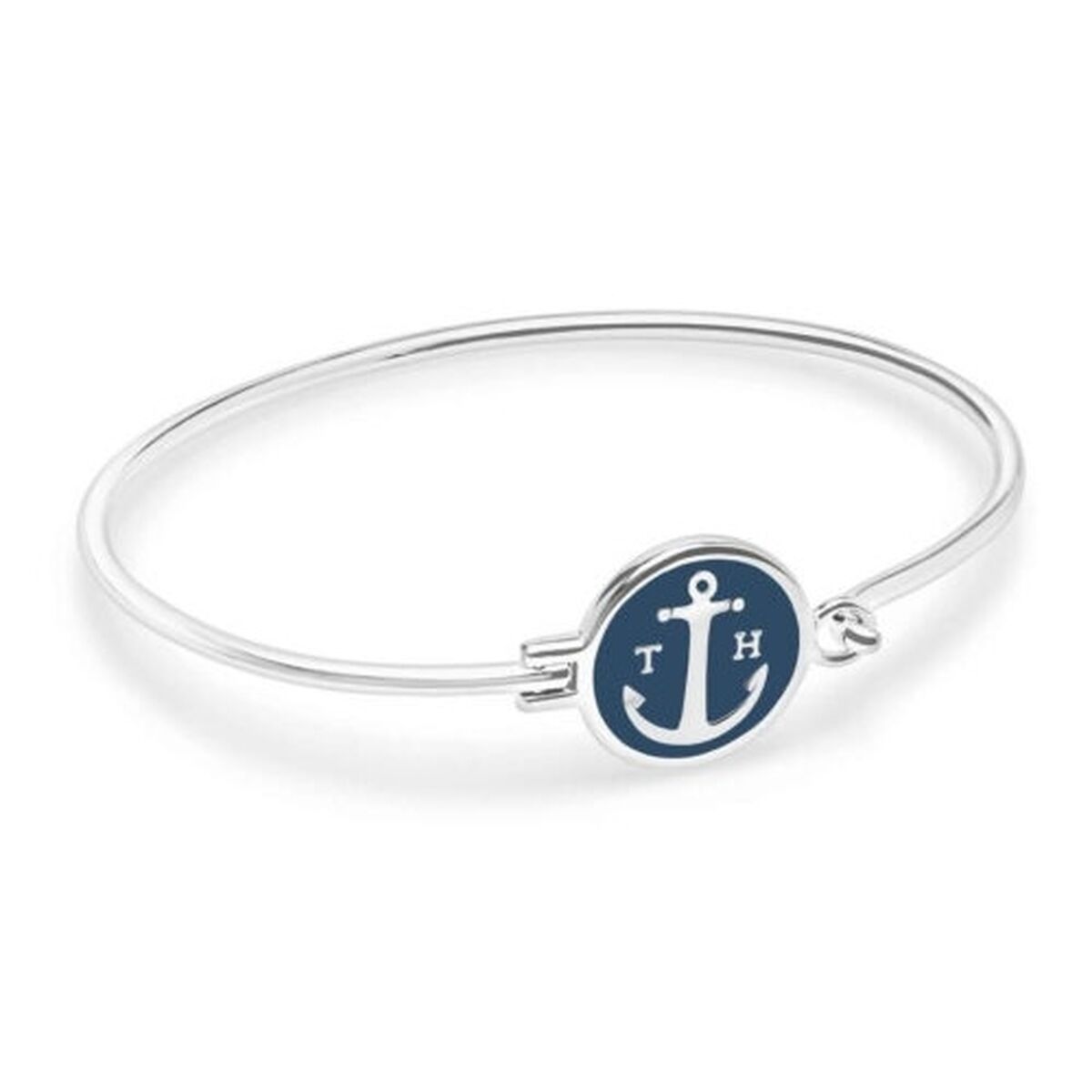 SAPPHIRE BLUE Tom Hope armband van duurzaam roestvrij staal met ankerlogo.