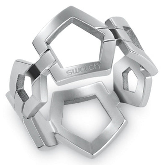 Zilveren Swatch ring voor dames met een elegant en tijdloos ontwerp.