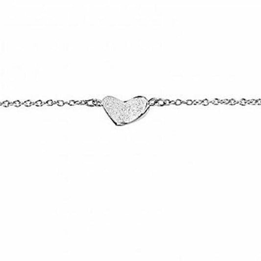 Zilveren Breil armband met een elegante hartvormige bedel en glinsterende details.
